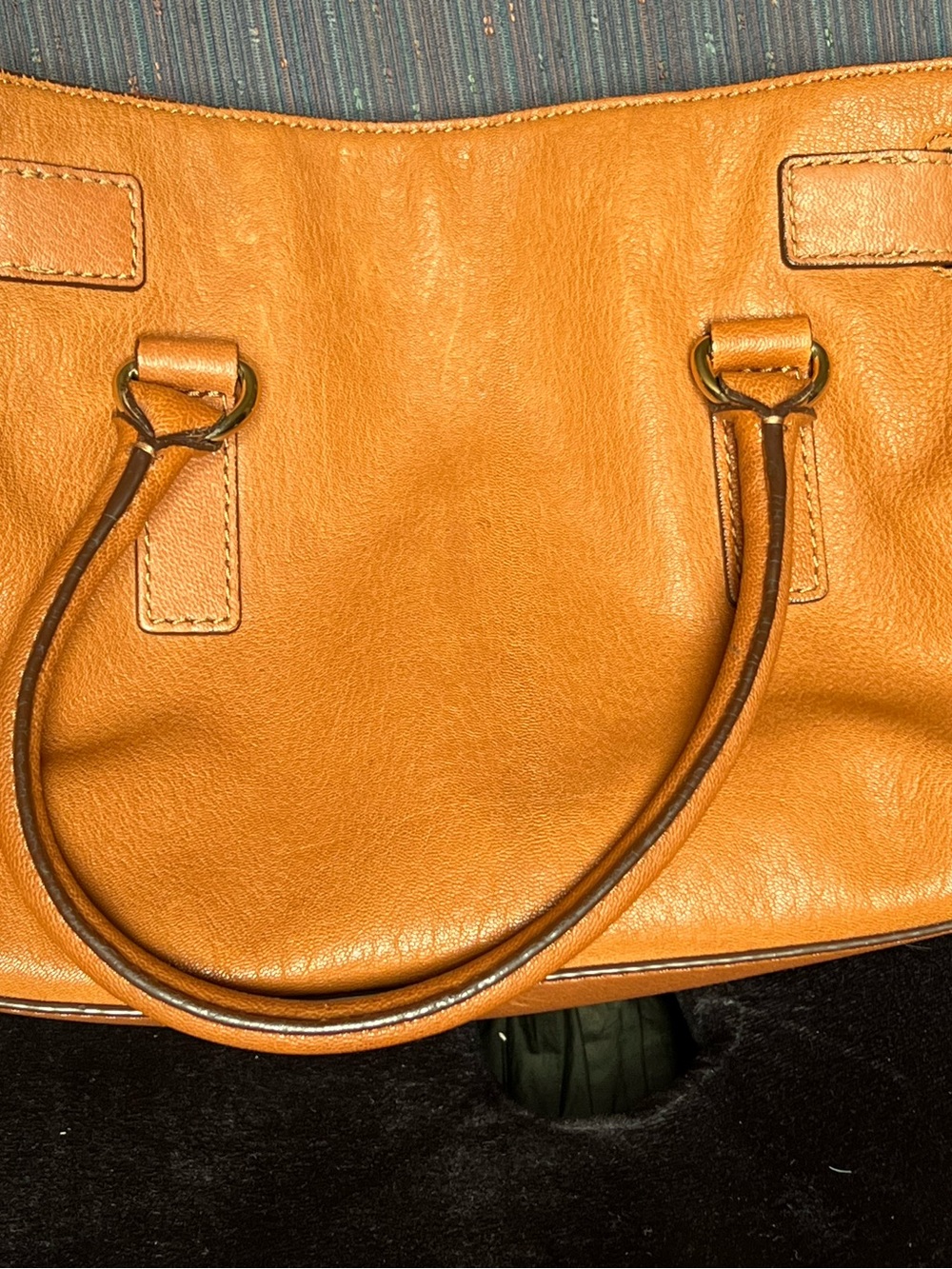 Michael Kors Hamilton Leather Satchel Bag Cognac Tan (Very Good Condition)
